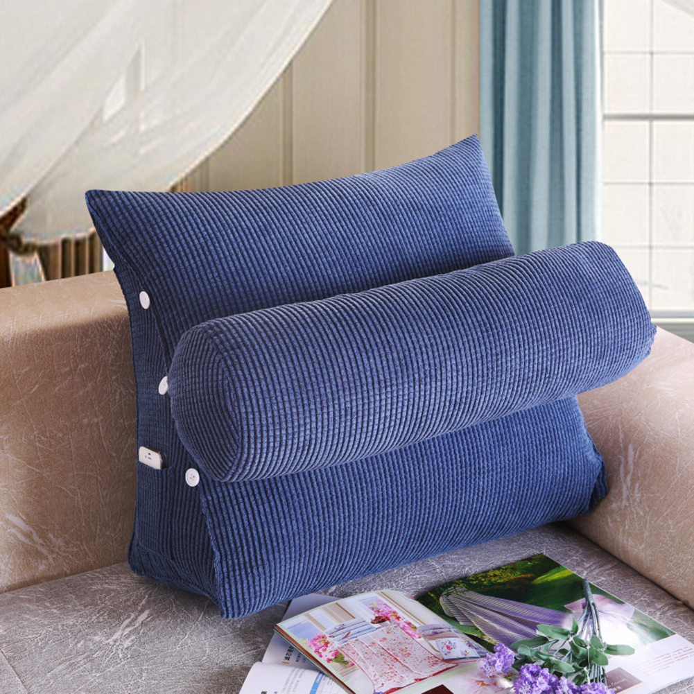 VERCART Support Cushion Wedge Bed pillow Reading Lumbar Back Cushions for Bed Sofa Day Bed Corduroy Coffee 76cm 30inches 